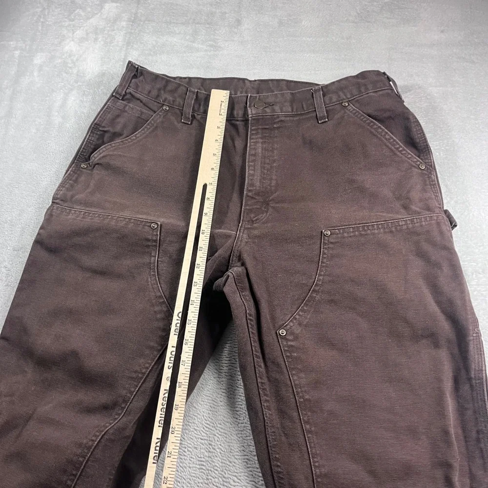 Carhartt B136 DKB Mens 35x32 Dark Brown Double Knee Duck Canvas Work Pants